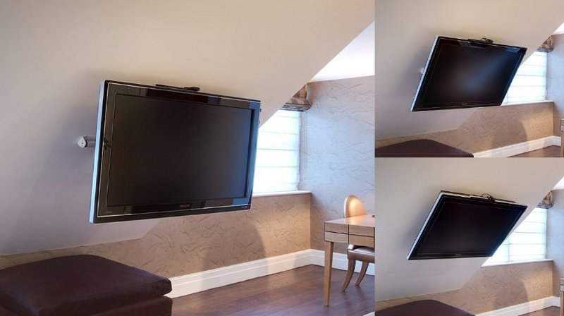 MLIN - Supporti tv motorizzati da soffitto per televisore a soffitto/controsoffitto