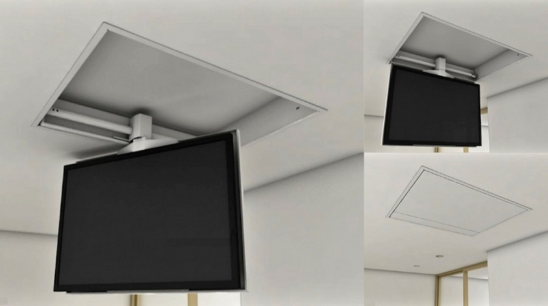 TV MOVING CHRS - Staffa tv motorizzata da soffitto per tv a